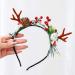 Unicra Christmas Flower Antlers Headband for Women and Girls - Elk Deer Animal Horns Hair Piece for Halloween - Buy Online on GoSupps.com