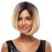 Women s Lace Front Wig Short Wig Natural Straight Christmas Party Color: Brown