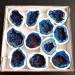 Natural Quartz feng Shui Blue Aura Agate geode Cluster Crystals Stones for Home Decoration - (Color: 1pcs Size: around40-60mm) Chakra Reiki Balancing