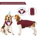 Buy Kuoser Dog Smoking Suit & Bandana Set - Stylish Pet Formal Clothing for Weddings Halloween & Birthdays - S-XXL (Back Length: 29 cm) - Dark Red - Buy Online on GoSupps.com