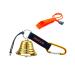 Bear Bells for Hiking for Dogs, Solid Brass Bear Bells Set with Whistle, Carabiner and Silencer for Camping, Mountain Biking, Horses, Saddle, Hiking, Fishing