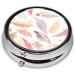 Coloured Feathers Round Pill Box | 3 Compartment Travel Organizer | Portable Pill Storage for International Shipping - Buy Online on GoSupps.com