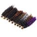 Tess Curly Crochet Hair Extensions - Short Water Wave 8 Synthetic Braids | 3 Bundles Natural Black (90g) - Buy Online on GoSupps.com