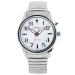 SHMIOU English Talking Watches Silver for Senior Blind Visually Impaired Retractable Watchband Wrist Watch for Unisex Bracelet Quartz Analog Voice with Alarm