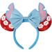 HXPLN Mouse Ears Headband Stitch Ears Glitter Headband for Adult Women Girls Parks Ears for Trips Party Cosplay Costume Accessories Blue&red