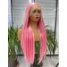 Vebonny 26 Inch Light Pink Lace Front Wig - Synthetic Mixed Baby Hair for Fashion & Cosplay - Buy Online on GoSupps.com
