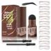 Eyebrow Powder Stick Eyebrow Stamp One Step Eyebrow Stamp Shaping Kit Long Lasting Eyebrow Makeup Eyebrow Powder Tool Set (black)