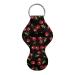 Poceacles Women's and Girls' Keychain - Lipstick - Glossy Lip Balm - Neoprene Pouch - Wrist Strap Black Cherry