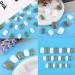 Sethexy French Short False Fingernails - Glossy White & Green Square 24pc Acrylic Nail Tips for Women & Girls - Buy Online on GoSupps.com