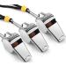 KTRIO Whistle, Coach Whistles Metal Whistle with Lanyard, Loud Crisp Sound Sports Whistles for Referees, Coaches, Teachers, Polices, Training, Outdoor Sports, Survival, Emergency 3 Pack