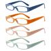 Cojwis 4 Pack women reading glasses fashion spring hinge readers with patterns print glasses for women (4 color mix-3 3.50 x) 4 color mix-3 3.5 x