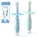 Alobeby baby toothbrush 2 pieces silicone tooth care toothbrush oral care cleaning trainers super soft and gum massage with protective ring 100% food silicone for children infants