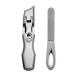 VOGARB Nail Clippers for Thick Nails Extra Wide Jaw Opening Bevel Blades Long Handle Nail Cutter with File Fingernail Toenail No Splash for Men Women Adult Seniors Metallic