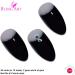 Bling Art Almond False Nails Fake Stiletto Black Crystal 24 Long Tips with Glue - Buy Online on GoSupps.com