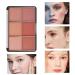 Paminify 6 Colors Matte Mineral Blush Palette for Contouring and Highlighting with Marble Brush - Bright Shimmer for Cheeks, Lips, and Eyes - Buy Online on GoSupps.com