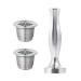 Rofawee Reusable Coffee Capsules 304 Stainless Steel K Cup Coffee Brewers Replacement for Espresso Hines 2 capsule cups + 1 hammer