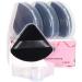 Ocim 4 Pack Triangle Powder Puffs for Face Powder Soft Velour Makeup Setting Powder Puff with Case Black S-4Pack Black
