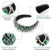 Gorgeous Rhinestone Padded Headband in Green - Handmade Velvet Hair Hoop for Women - Perfect for Party, Wedding - Fashionable Hair Accessory - Buy Online on GoSupps.com