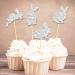 8 Pcs 4 Types Bunny Cupcake Toppers Rabbit Cake Toppers Birthday Party Easter Cake Decoration (Silver) LM - Buy Online on GoSupps.com