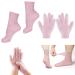 Moisturizing Socks & Gloves Set Silicone Moisturizer Socks Gel Gloves Long Spa Socks Soft Aloe Gel Socks Foot Gel Socks Gloves for Dry Cracked Feet Hands Softening Calluses Foot Care(Pink)
