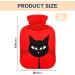 Soft Cat Hot Water Bottle with Cover - Warm Up Your Bed & Relieve Neck & Shoulder Pain | 2L Red Background - Buy Online on GoSupps.com