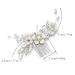 Bridal Hair Comb Silver Flower Wedding Hairpiece Crystal Side Combs for Women - A-Silver - Buy Online on GoSupps.com