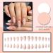 YOSOMK Medium Almond Gradient Nude Press On Nails - Full Cover False Nails for Women - Buy Online on GoSupps.com