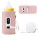 Portable Baby Bottle Warmer Bag- USB Bottle Warmer Baby Travel 5 Gears Adjustable Bottle Warmer Bottles for Milk and Food(Pink)