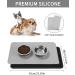 Waterproof Non-Slip Silicone Feeding Mat Set for Dogs & Cats - 55x38cm Black & Gray - Anti-Slip Pet Bowl Pad - Buy Online on GoSupps.com