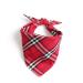 UANOU Dog Bandanas Triangle Bibs Cotton Scarf Red Plaid Printed For Puppy Small And Medium Pet Supplies S Red