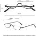 Half Frame Reading Glasses - 2 Pairs Metal Moon Readers for Men & Women - 2.00 Strength (Gray Black - Buy Online on GoSupps.com