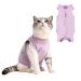 Tomtary Cat Surgical Recovery Suit Professional Cat Surgery Recovery Suit Anti Licking Cat Vest Body Suits Medical Care Cone Collar Alternatives Suit for Cats Weaning Wounds Skin Diseases(Purple M)