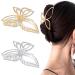 Ahoney Butterfly Claw Clips Metal Hair Clips 4.3 Gold Hair Clips for Women Non Slip Cute Hair Claw Clips Fashion Hair Shark Accessories (Butterfly)