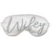 Bride Gift Sleep Mask - Crystal Wifey White Sleep Mask - Bachelorette Party Supplies Blackout Eye Mask - White(RS Wfy) Wifey - Rhinestone (White)