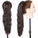 20 Inch Dark Brown Corn Wave Wrap Around Ponytail Extension | Synthetic Hairpiece for Women - Buy Online on GoSupps.com