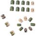 Square False Nails Short Detachable Glue Included Full Cover Green Gold Leopard Print French Press on Nails 24 Pieces Nail Art Tips for Nail Salons and Women DIY Nail Art - Buy Online on GoSupps.com