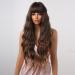Testar 28 Inch Brown Wigs - Long Curly Synthetic Heat-Resistant Wig for Women | Dark Brown & Light Brown Mixed Ponytail | Perfect for Daily Wear & Cosplay - Buy Online on GoSupps.com