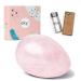 Ekyo yoni egg rose quartz stone 4x3 cm (drilled) incl. Uncharged cord instructions cleaning brush & meditation - pelvic floor training for women - yoni egg