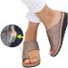 New comfortable plateau sandals for women bunion correction sandals summer flat toes post-bunion correction sandals women's strand travel house shoes for friends and mother bronze 38 (bronze bronze 42 EU