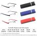 MMOWW 3 Series Pack Reading Glasses for Men & Women Ultra-Light TR90 Half-Brand Metal Specs with Case (Black Blue Red 3.0X) - International Shipping Available - Buy Online on GoSupps.com