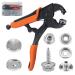 YXGOOD Heavy Duty Snap Fastener Tool  1PCS Adjustable Snap Pliers  Fastener Pliers Tool Kit Includes 50 Sets Snaps for Boat Cover  Replacing Metal Snaps  Repairing Boat Covers  Canvas  Sewing  Tarps