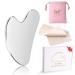 Gua Sha stainless steel Topnpeko Guasha massage tool Gua Sha Face Schaber Beauty tool for reducing facial tension & swelling slimmer face & contouring silver heart shape