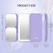 Sejoy Travel Makeup Vanity Mirror - 64 LED Lighted, 3X 7X Magnification, Tri-Fold Portable Mirror, Touch Sensor, 3 Color Modes, Rechargeable - Purple - Buy Online on GoSupps.com