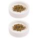 JNAWA 2 Pieces Worm Dish Mini Reptile Food Bowl White Ceramic Reptile Round Feed Bowl Ceramic Water Bowl for Geckos Frogs Lizards Chameleons