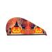Halloween Pumpkin and Elegant Cats Microfiber Hair Towel Soft Super Absorbent Hair Towel Wrap for Women Coral Velvet Quick Dry Hair Cap for Long Curly and Thick Hair