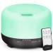 XCXP Essential Oil Diffuser Aromatherapy Humidifier: 500ml Ultrasonic Aroma Air Vaporizer for Large Room Quiet Mist Humidifiers Remote Control for Small Baby Bedroom Home Black, (Diffuser-Black)