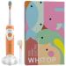 WHITOP ED07 Sonic Electric Toothbrush for Kids Rechargeable 3 Modes Wireless Charging Children's Electronic Tooth Brush with Smart Timer Once Charge for 70 Days Orange