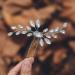 Casdre Crystal Bride Wedding Hair Pin Silver Bridal Hair Piece Wedding Hair Accessories for Women and Girls