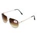 V.W.E. Bifocal Outdoor Sunglasses Metal Reading Glasses - Big Lens Spring Hinge Square Reader Gold - Brown Lens 2.5 x
