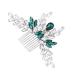 Ipetboom Bridal Comb Crystal Hair Comb Hair Side Flower Hair Combs Green Rhinestone Hair Clip Crystal Headpiece Styling Hair Clips Alloy Western Style Accessories Dinner Party